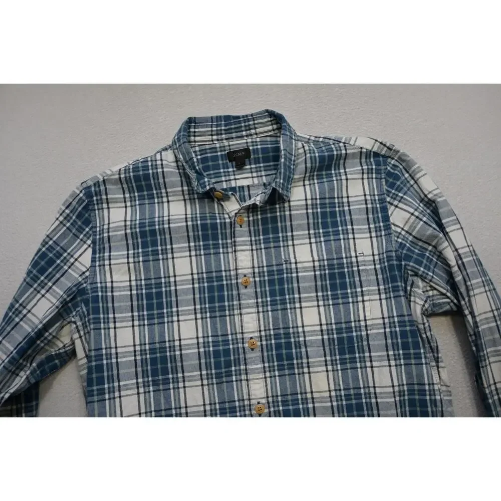J Crew Casual Plaid Dress Shirt Button Up Front Pocket Long Sleeve Mens Sz Large